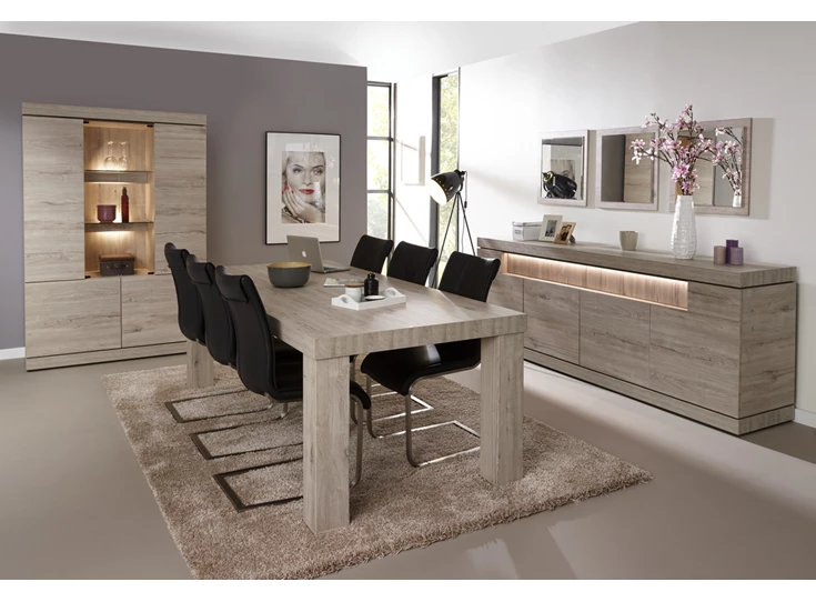 T23T eettafel 225cm eigentijds belgisch tafel etna evan vast rechte poot