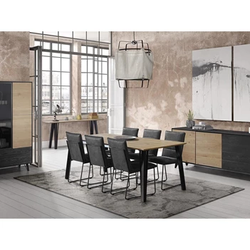 Eetkamer Montreal theuns eettafel dressoir vitrinekast wandtafel hout glas metaal eigentijds wonen maatwerk