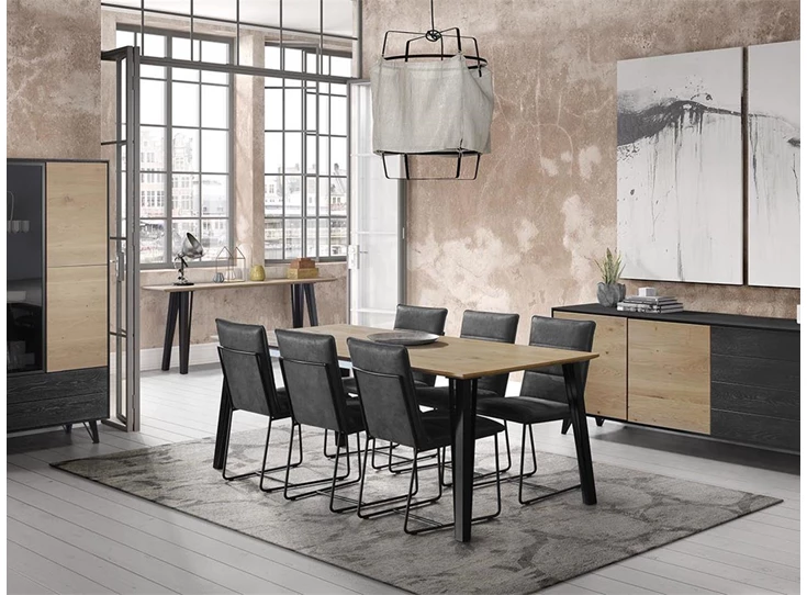 Eetkamer Montreal theuns eettafel dressoir vitrinekast wandtafel hout glas metaal eigentijds wonen maatwerk