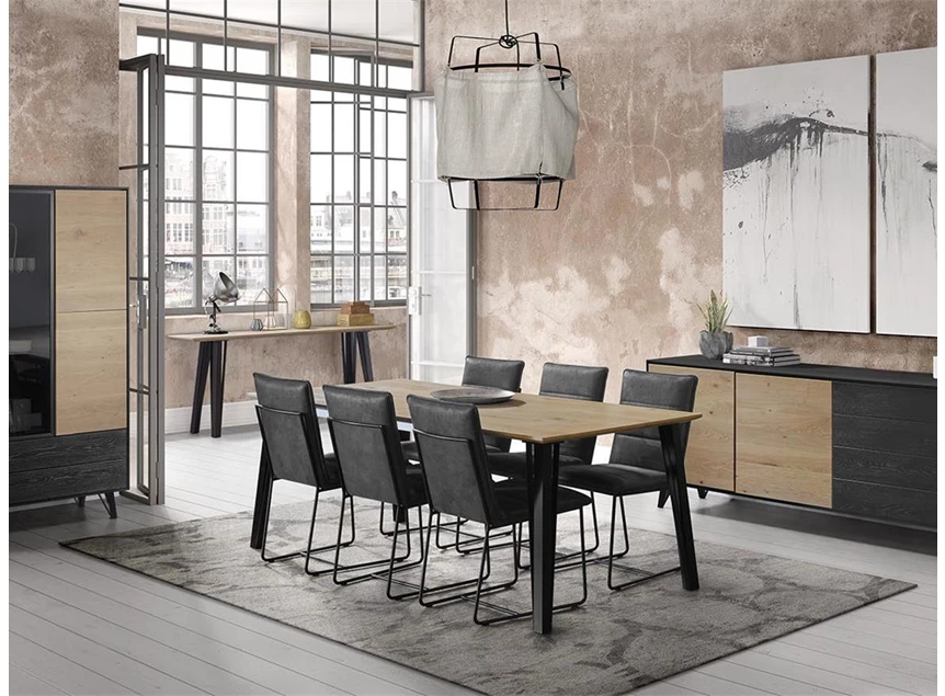 Eetkamer Montreal theuns eettafel dressoir vitrinekast wandtafel hout glas metaal eigentijds wonen maatwerk