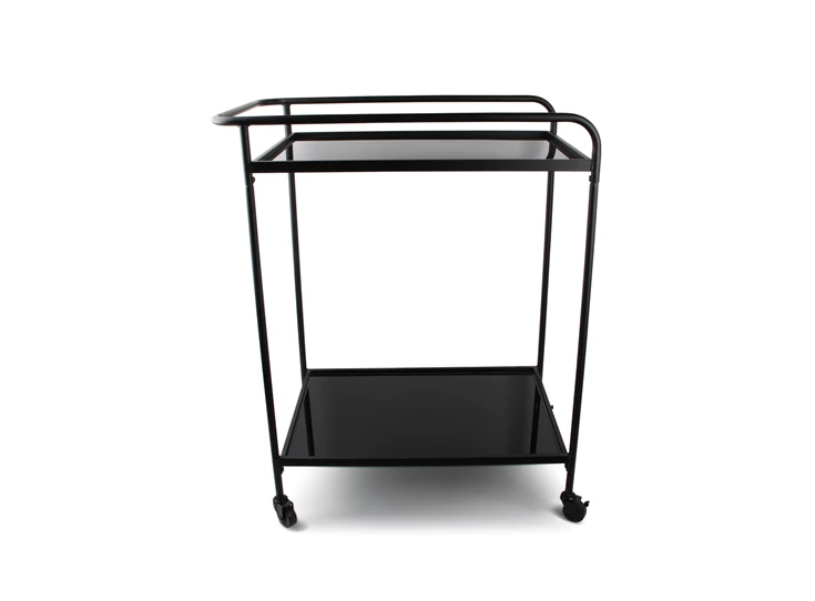 824203 bar serveerwagen salt and pepper glas metaal 2 lagen wielen