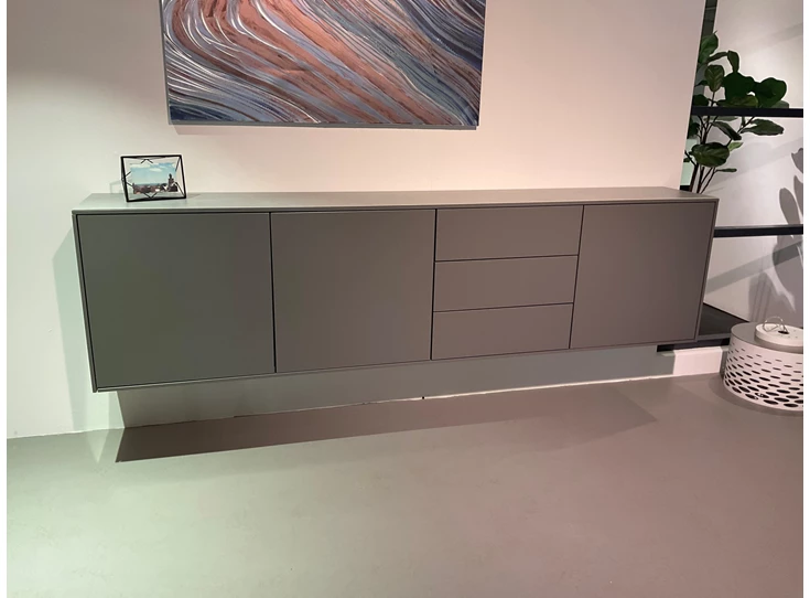 Dressoir Adatto matte lak donkergrijs blad keramiek