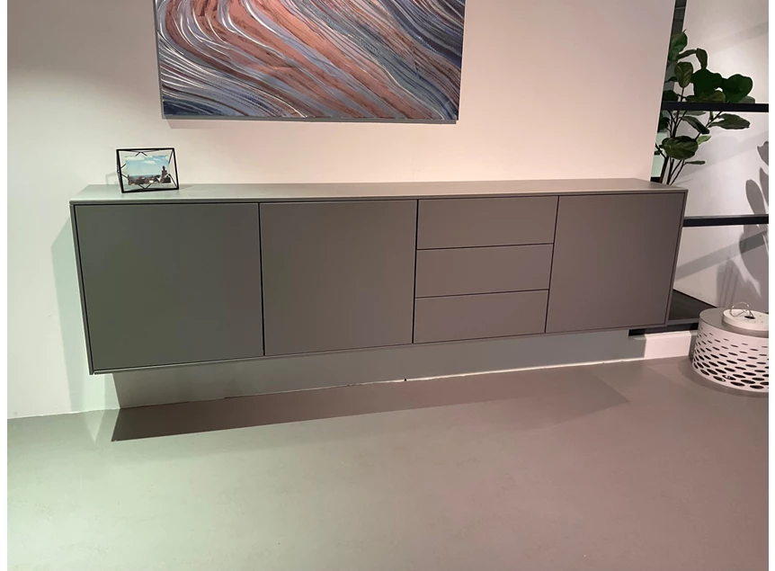 Dressoir Adatto matte lak donkergrijs blad keramiek