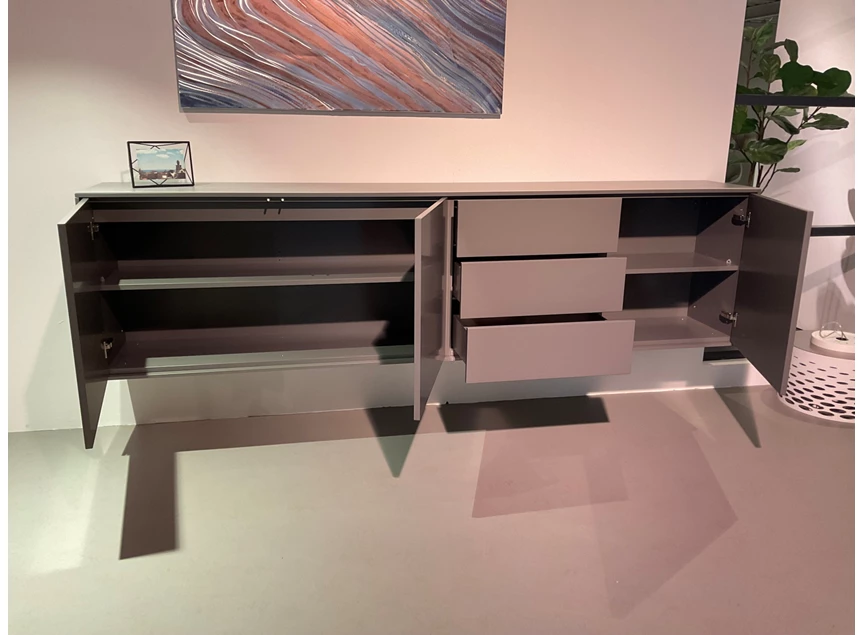 Open Dressoir Adatto matte lak donkergrijs blad keramiek