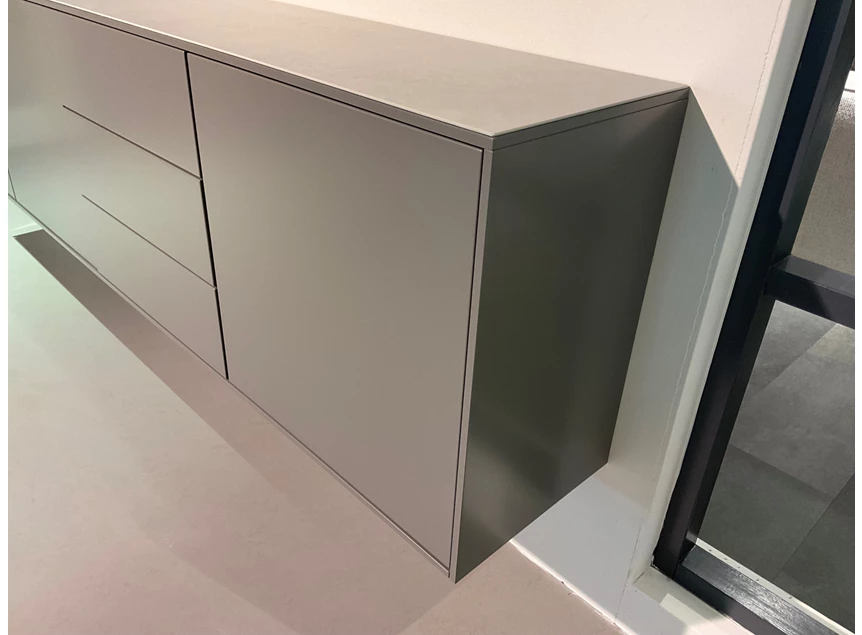 Detail Dressoir Adatto matte lak donkergrijs blad keramiek