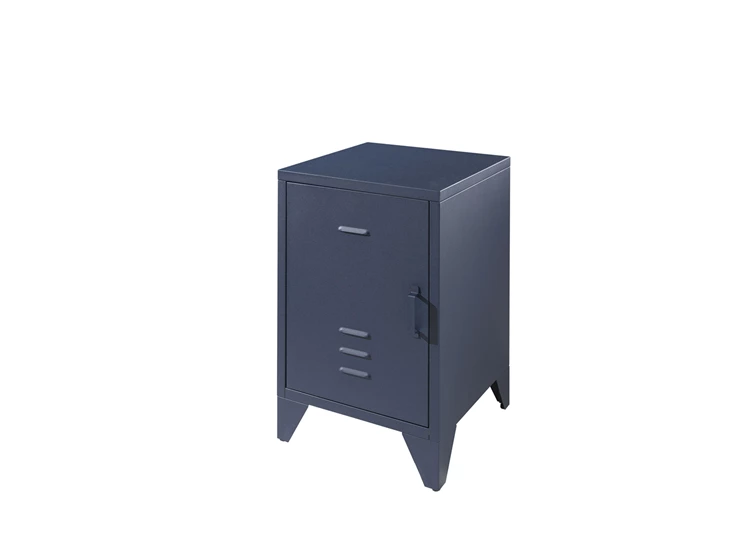 BRNA1107 bronxx nachttafel mat blue 1 deur metaal vipack budget industrieel poederlak