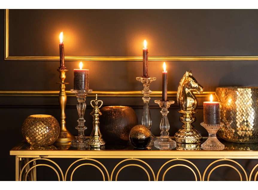 96667 J-Line Jolipa Kandelaar Tibo M Transparant- sfeerbeeld