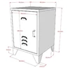 BRNA1114 1 deur metaal vipack budget industrieel poederlak bronxx nachttafel mat wit