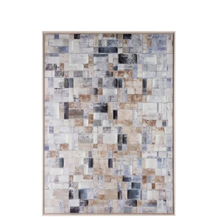 Kader Vlakken Kleur Hout/Canvas Blauw/Beige (104X4,3X144CM)
