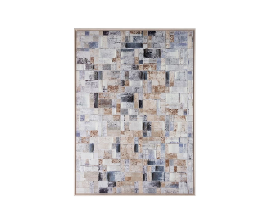 Kader Vlakken Kleur Hout/Canvas Blauw/Beige (104X4,3X144CM)