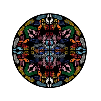 Tapijt Let's Dance Human Traces Dark Round 42005RD-DK Qeeboo