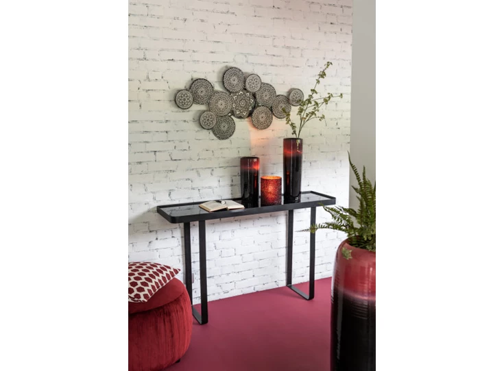 Vaas Overgang Keramiek Rood/Zwart Small (15X15X36CM)- sfeerbeeld