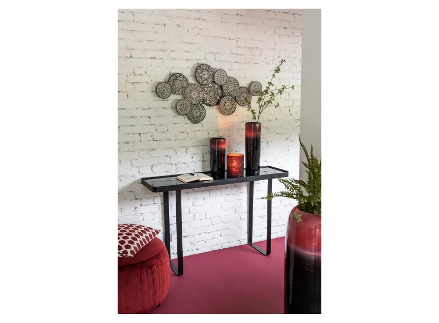 Vaas Overgang Keramiek Rood/Zwart Small (15X15X36CM)- sfeerbeeld