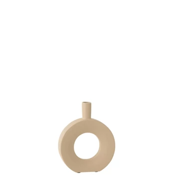Cirkel vaas- aluminium/beige