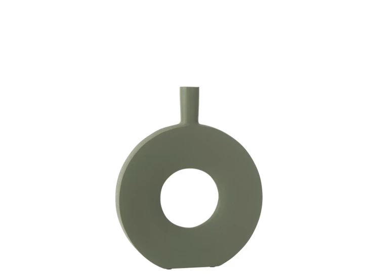 Cirkel vaas- aluminium/groen