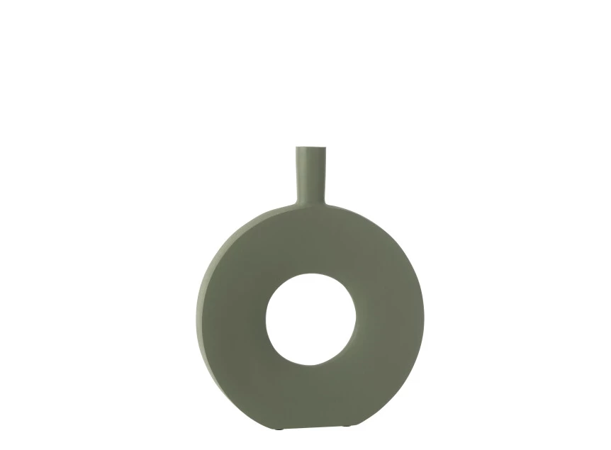 Cirkel vaas- aluminium/groen