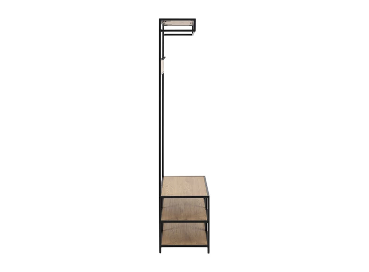 Kledingrek halmeubel Seaford wilde eik/zwart metaal 94144 recht zijaanzicht