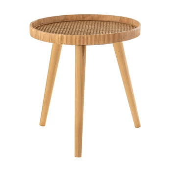 Bijzettafel tripod rotan naturel large 11160G vooraanzicht