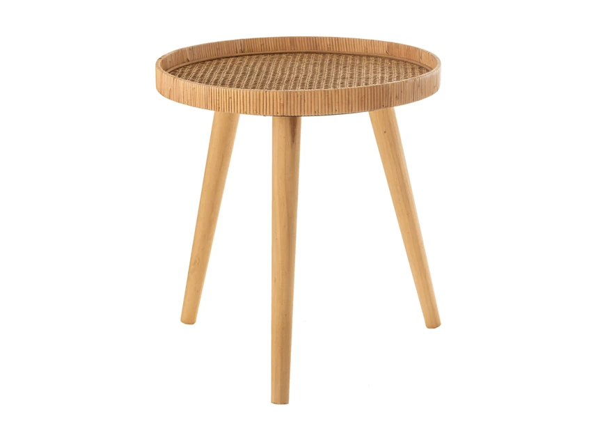 Bijzettafel tripod rotan naturel large 11160G vooraanzicht