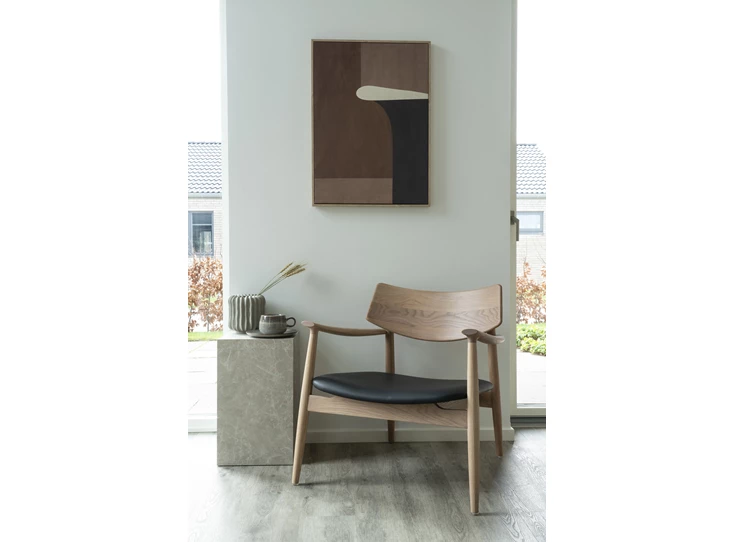 Loungestoel Olvera in eik/zwart lederlook 1101197 sfeerbeeld