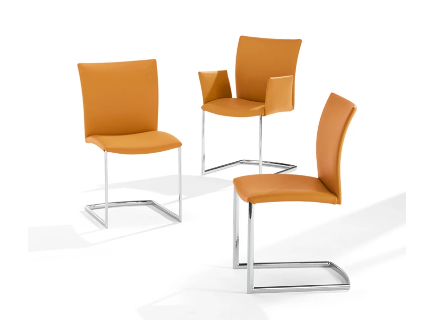 Armstoel Nobile Swing 2071-I leder oranje Draenert