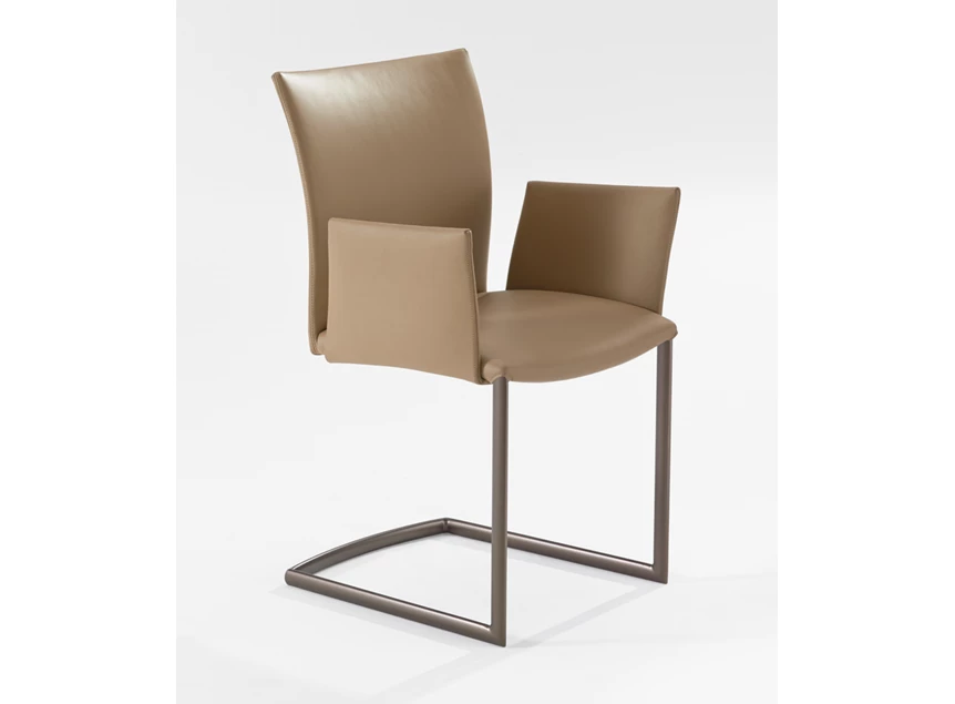 Armstoel Nobile Swing 2071-I leder taupe Draenert