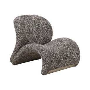 Loungestoel Sofia stof donkerbruin 1101187 schuin vooraanzicht