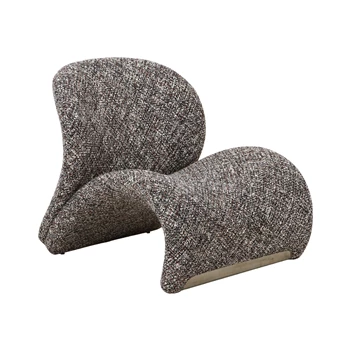 Loungestoel Sofia stof donkerbruin 1101187 schuin vooraanzicht