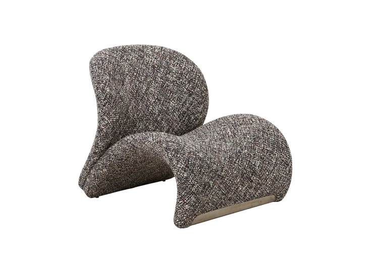 Loungestoel Sofia stof donkerbruin 1101187 schuin vooraanzicht