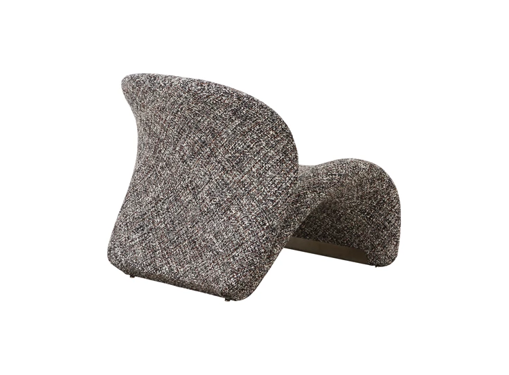 Loungestoel Sofia stof donkerbruin 1101187 schuin achteraanzicht