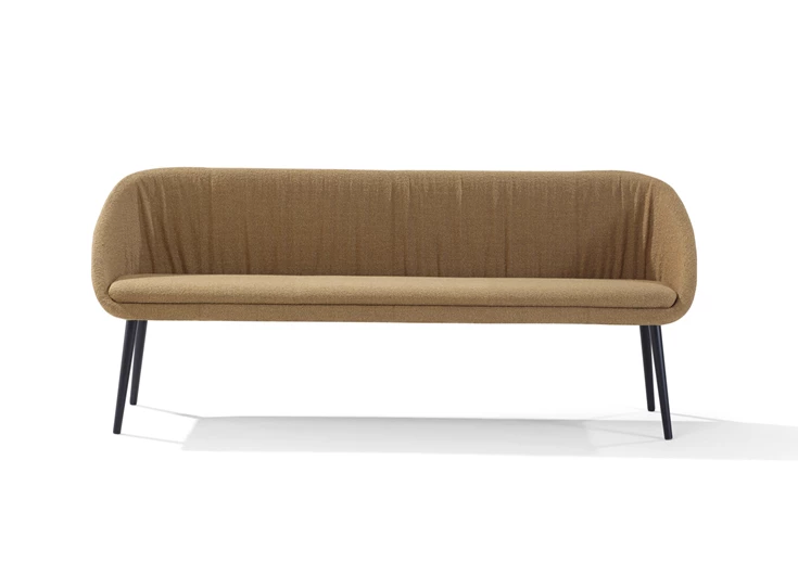 Front Eetkamerbank Dan 2520 stof oker Draenert