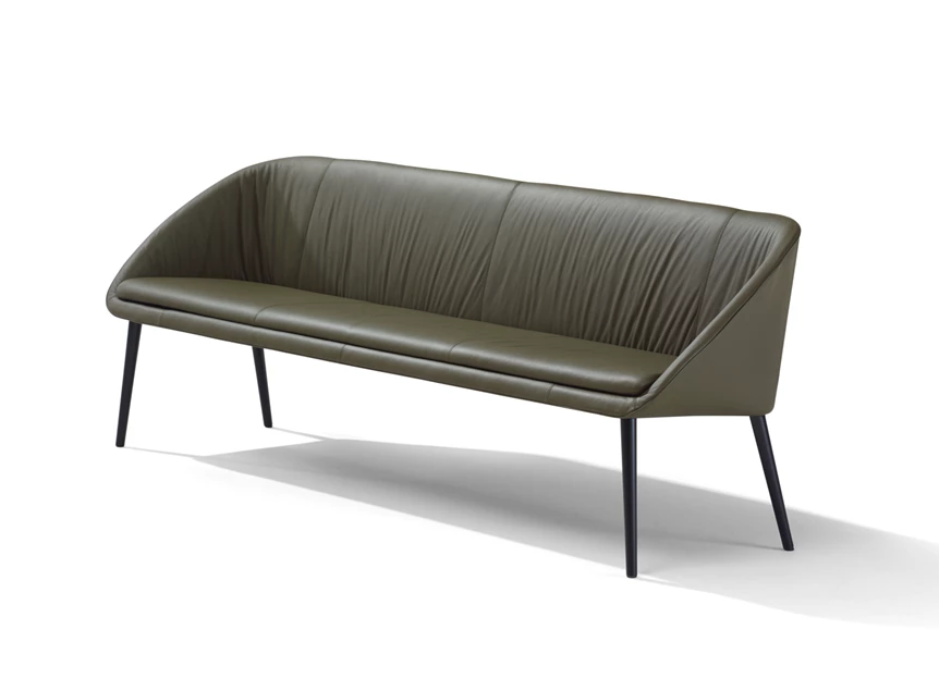 Eetkamerbank Dan 2520 leder donkergroen Draenert