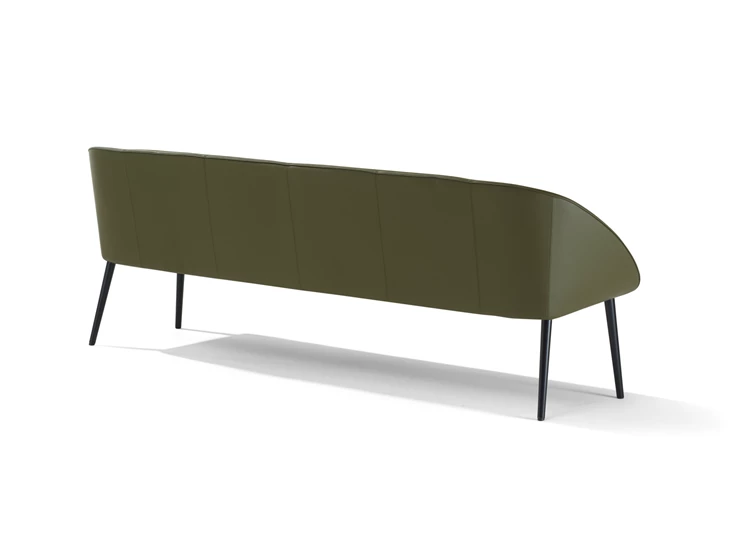 Achterkant Eetkamerbank Dan 2520 leder donkergroen Draenert