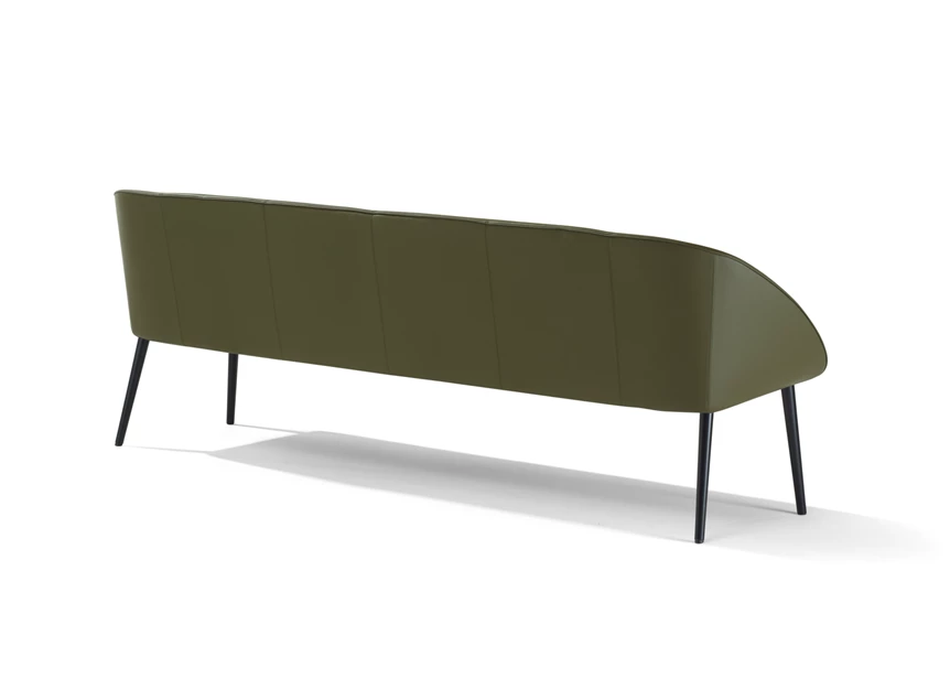 Achterkant Eetkamerbank Dan 2520 leder donkergroen Draenert