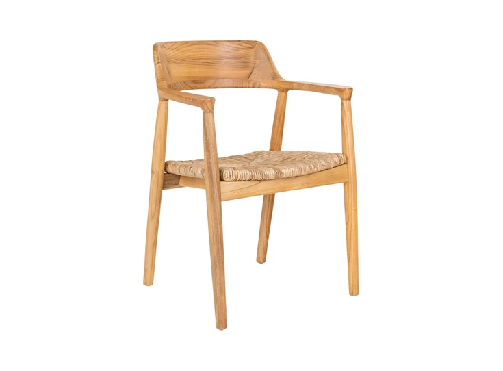 Stoel Getafe in sungkai hout naturel 7001147 schuin vooraanzicht