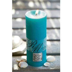 270690 Rivièra Maison RM Frosted Candle Ø7cm H 18cm Beach turquoise