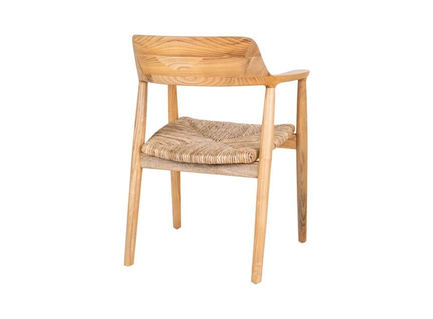 Stoel Getafe in sungkai hout naturel 7001147 schuin achteraanzicht
