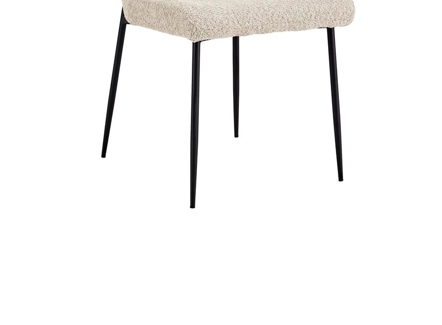 Stoel Lisa bouclé stof beige 9035-2-82.50 schuin vooraanzicht detail poten