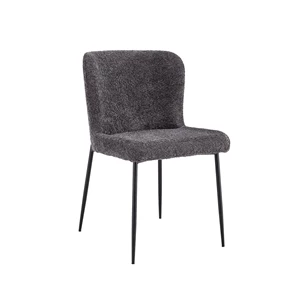 Stoel Lisa bouclé stof donkergrijs 9035-6-93.50 schuin vooraanzicht