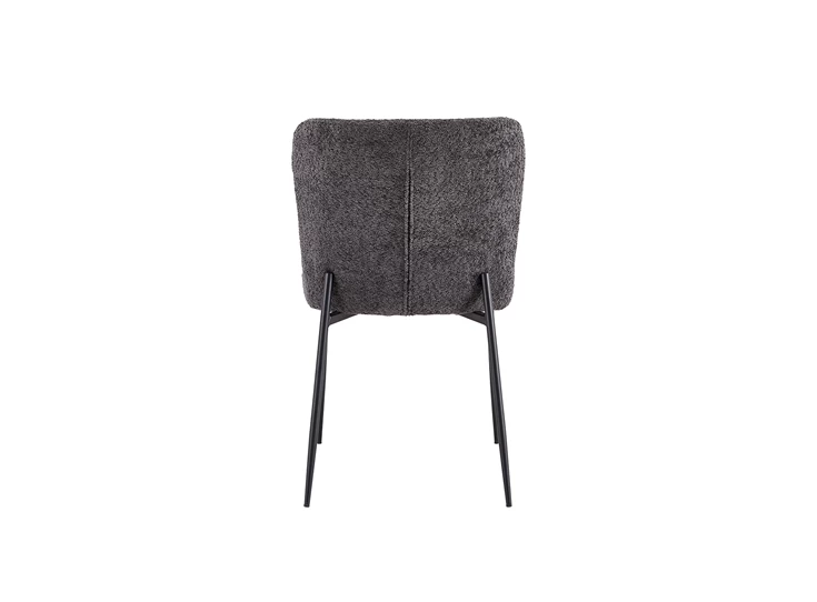 Stoel Lisa bouclé stof donkergrijs 9035-6-93.50 recht achteraanzicht