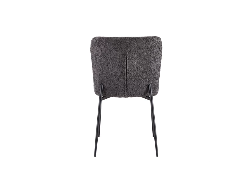 Stoel Lisa bouclé stof donkergrijs 9035-6-93.50 recht achteraanzicht