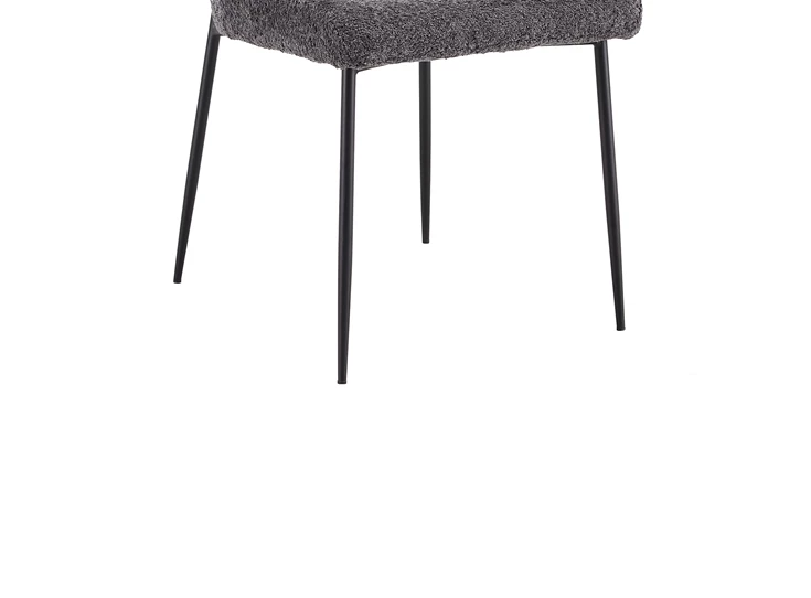 Stoel Lisa bouclé stof donkergrijs 9035-6-93.50 schuin vooraanzicht detail poten