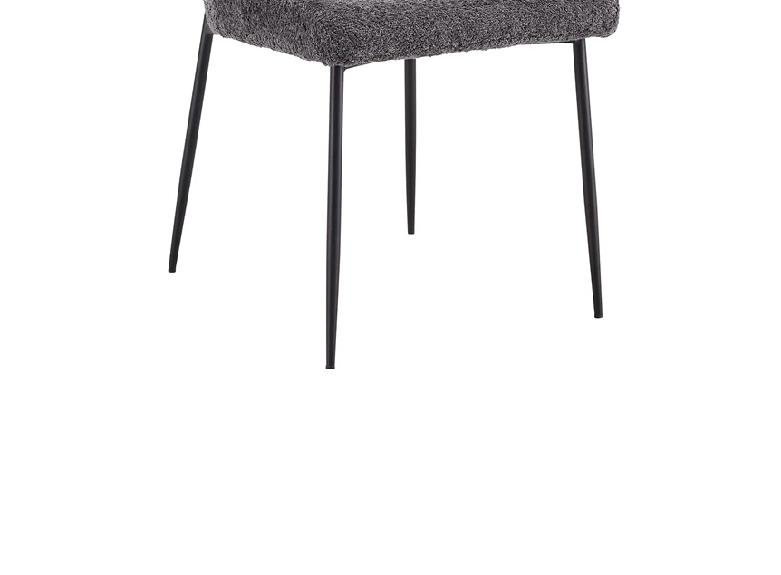 Stoel Lisa bouclé stof donkergrijs 9035-6-93.50 schuin vooraanzicht detail poten
