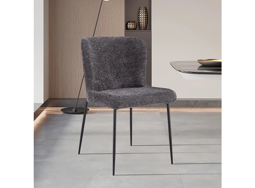 Stoel Lisa bouclé stof donkergrijs 9035-6-93.50 sfeerbeeld