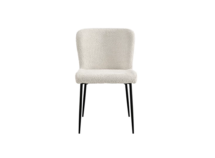 Stoel Lisa bouclé stof ecru 9035-1-93.50 recht vooraanzicht