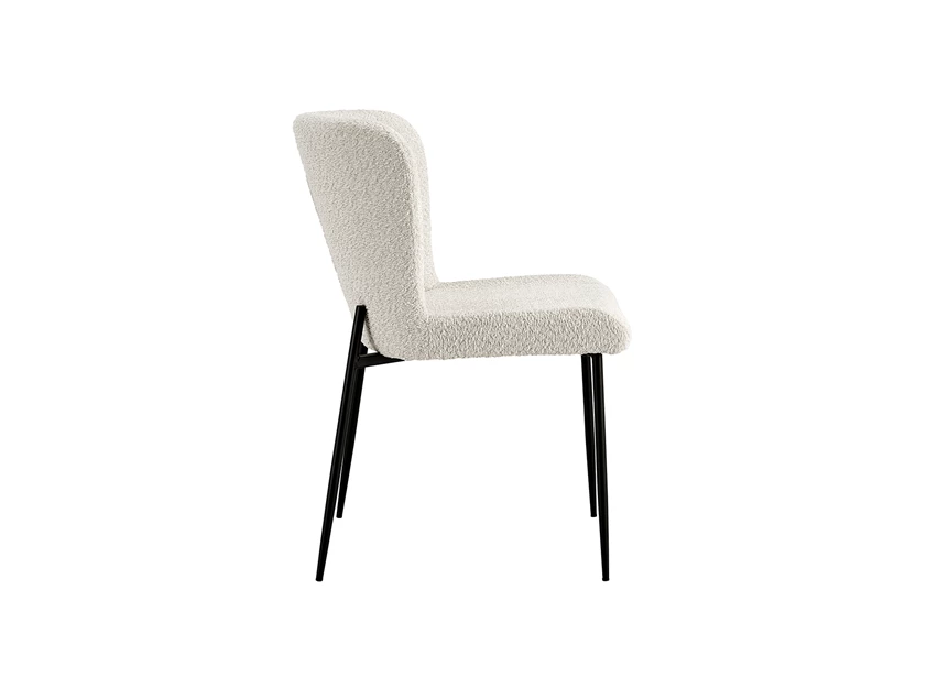 Stoel Lisa bouclé stof ecru 9035-1-93.50 recht zijaanzicht