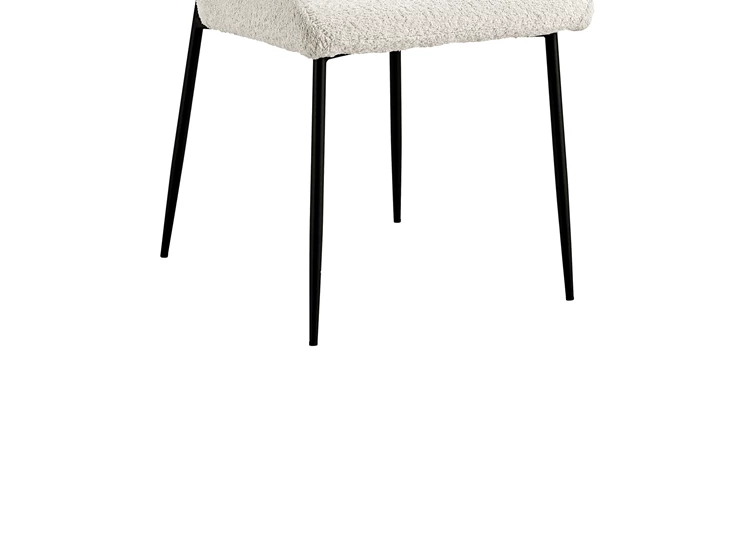 Stoel Lisa bouclé stof ecru 9035-1-93.50 schuin vooraanzicht detail poten