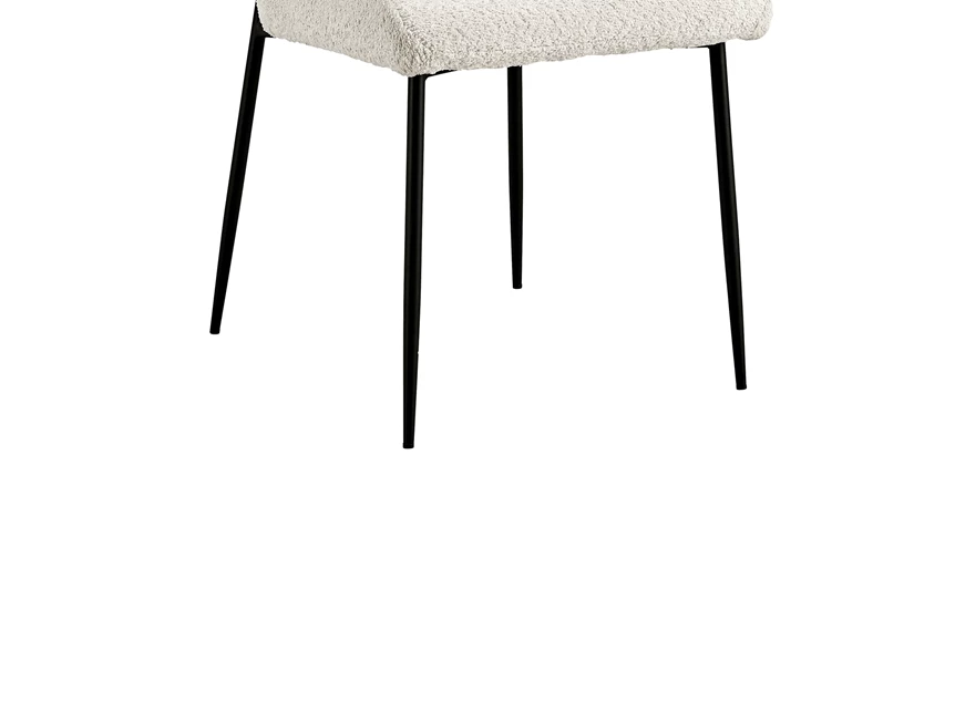 Stoel Lisa bouclé stof ecru 9035-1-93.50 schuin vooraanzicht detail poten