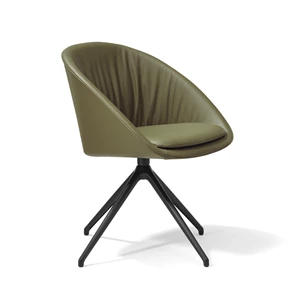 Armstoel Dan 2044.1 hoge stervoet leder Draenert