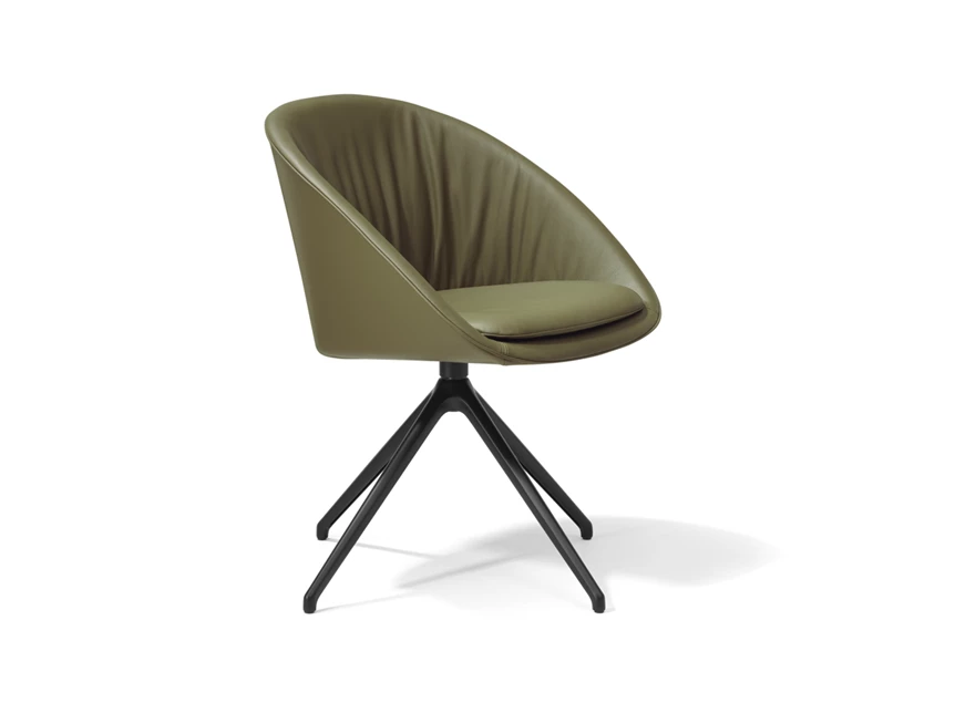 Armstoel Dan 2044.1 hoge stervoet leder Draenert